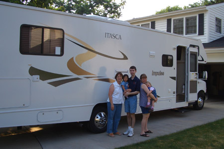 That's a big RV in grandparents driveway